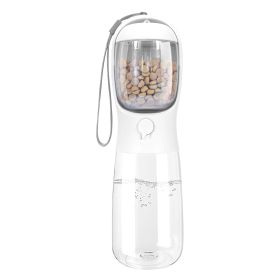 18.6OZ Portable Dog Water Bottle Pet Water Dispenser with Detachable Food Container Leak-Proof Lock Design for Dog Walking Traveling Hiking Outdoor Ac (Option: TravelBottle White)