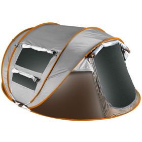 5-8 Person Pop Up Tent Automatic Setup Camping Tent Waterproof Instant Setup Tent with 4 Mosquito Net Windows Carrying Bag for Hiking Climbing Adventu (Option: Tent Khaki58Person)