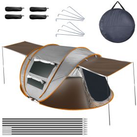 5-8 Person Pop Up Tent Automatic Setup Camping Tent Waterproof Instant Setup Tent with 4 Tent Poles 2 Mosquito Net Windows Carrying Bag for Hiking Cli (Option: Tent ProKhaki58)
